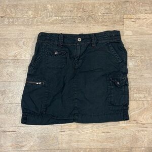 Vintage Polo Ralph Lauren Black 100% Cotton Skirt Cargo Style Size 6
